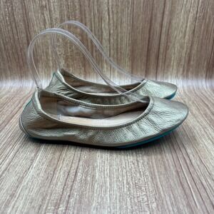 Tieks Ballet Flats Metallic Gold Women Size 6 Metallic Leather Foldable Shoes